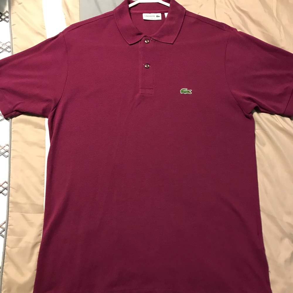 Lacoste classic fit purple polo Medium